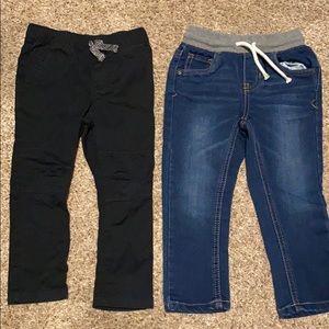 Two pairs cat & jack pants size 3T jeans black